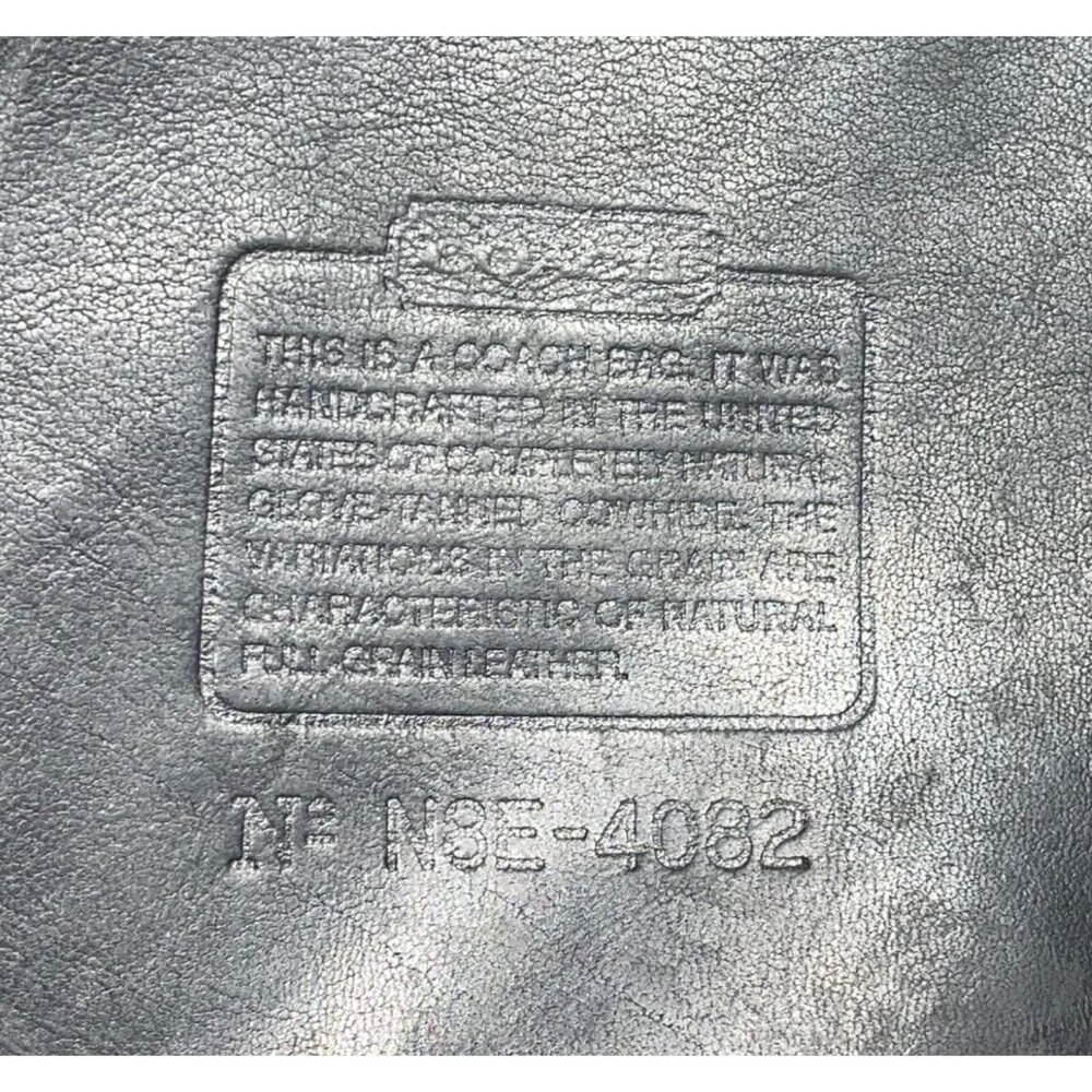 Coach Women’s Black Leather With Brass Hardware Double Handle Tote Bag - Picture 6 of 13